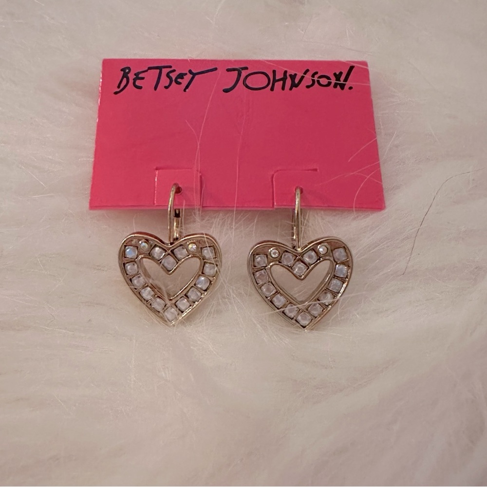 Betsey Johnson Gold Heart Earrings